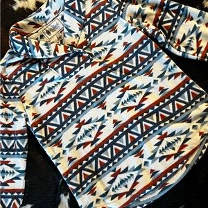 Outback Trading Company Fleece Sweater. Women’s Navajo Southwestern Print.
